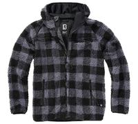 Brandit Teddyfleece Worker Jacket Abbigliamento Strada Uomo Caldo Nero/Grigio