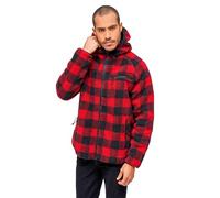 Brandit Teddyfleece Worker Jacket, Uomo, red/black, XL