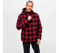 Brandit Teddyfleece Worker Pullover Abbigliamento Strada Uomo Caldo Rosso/Nero