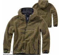 BRANDIT TEDDYFLEECE WORKER PULLOVER CON CAPPUCCIO MAGLIONE INVERNALE CACCIA...