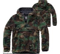 Brandit Teddyfleece Worker, felpa con cappuccio 4XL male Woodland