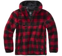 Brandit Teddyfleece Worker Pullover, nero-rosso, taglia M per maschi