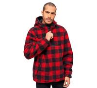 Brandit Teddyfleece Worker, felpa con cappuccio S male Rosso/Nero