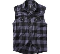 Brandit Checkshirt Camicia senza maniche, nero-grigio, taglia 5XL per maschi