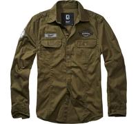 Brandit Camicia Luis Vintage Uomo in cotone con distintivi Oliva 3XL