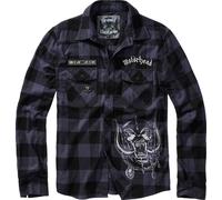 Brandit Uomo Camicia Motörhead Camicia a quadri nero-grigio L Nero