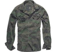 Brandit Uomo Casual Cotone Camicia Caccia Militare Manica Lunga Superiore Woodla