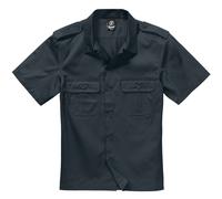 Brandit US Camicia 1/2 Lavoro Sicureza Esercito Marcia Uniforme Uomo Corto Nero