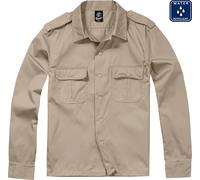 Brandit US Camicia a maniche lunghe, beige, taglia M per maschi