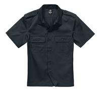 Brandit US Camicia Maniche Corte Nera S-7XL Kent Con Tasch NEU