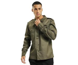Brandit US Hemd Langarm Uomo Camicia Maniche Lunghe Nero 80% Poliestere, 20% Cotone Regular