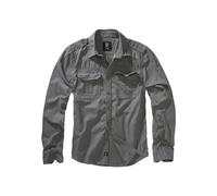 Brandit Vintage Maglia Camicia Casual Longsleeve 100 Prozent Cotone Lavato Look