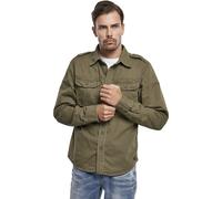 Brandit Vintage Maglia Camicia Casual Longsleeve 100 Prozent Cotone Lavato Look