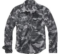 Brandit Vintage Shirt Long Sleeve, Uomo, Grey Camo, 7XL