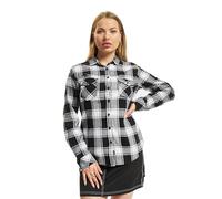 Brandit Amy Flannel Long Sleeve Shirt Bianco,Nero L Donna