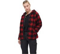 Brandit Teddyfleece, felpa con zip da donna 3XL female Rosso/Nero