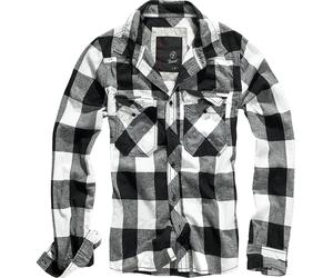 BrandititCamicia Checkshirt in bianco e nero 4XL Bianco