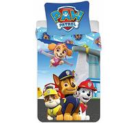 BrandMac ApS Parure da letto Pat Patrol Chase, Marcus e Ruben 100% cotone, copripiumino reversibile 100 x 135 cm + federa 40 x 60 cm