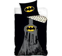 BrandMac Batman Completo Letto Singolo per Bambini | Copripiumino 140x200 cm e Federa 50x70 cm | 100% Cotone Morbido e Traspirante | Set Biancheria da Letto Ufficiale Batman Supereroe