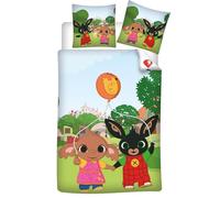 Brandmac Bing - Parure da letto reversibile, 100% cotone, copripiumino 100 x 135 cm + federa 40 x 60 cm, con bing e sula