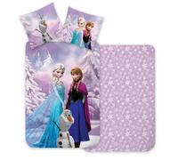 Brandmac Frozen, copripiumino reversibile 135 x 200 cm + federa 80 x 80 cm, 100% cotone con ELSA, Anna e Olaf