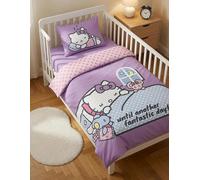 BrandMac Hello Kitty - Parure da letto per bambini, 100% cotone, copripiumino reversibile 100 x 135 cm e federa 40 x 60 cm, certificato Oeko-Tex Standard 100, design viola e rosa per bambine