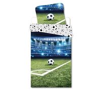 Brandmac Parure da letto calcio Stadium, 100% cotone, copripiumino 140 x 200 cm + federa 65 x 65 cm