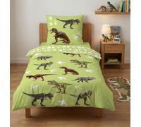 BrandMac Parure da letto Dinosauri 100% cotone, copripiumino 140 x 200 cm + federa 63 x 63 cm, T-Rex
