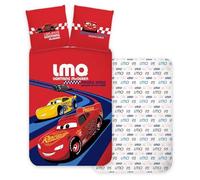Brandmac Parure da letto Disney Cars rosso reversibile, 100% cotone, copripiumino 100 x 135 cm + federa 40 x 60 cm, Flash McQueen