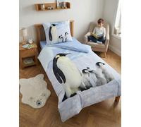 BrandMac Parure da letto pinguini 100% cotone, copripiumino 140 x 200 cm + federa 65 x 65 cm, pinguini