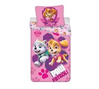 Parure da letto rosa Paw Patrol, copripiumino per bambini reversibile 140 x 200 cm + federa 63 x 63 cm, 100% poliestere