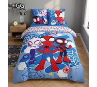 Brandmac Parure da letto Spidey 100% cotone, copripiumino Spiderman 140 x 200 cm + federa 65 x 65 cm (2 pezzi, cotone)