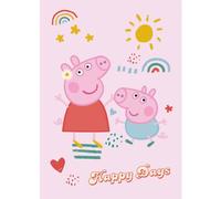 BrandMac Peppa Pig Happy Days - Coperta in pile di poliestere, 100 x 140 cm