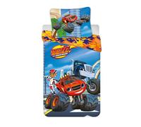 Blaze and the Monster Machines - Set di biancheria da letto per bambini, 100 x 135 cm + federa 40 x 60 cm, 100% cotone, morbido e colorato per bambini, per bambini