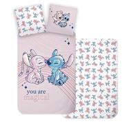 Brandmac Stitch & Angel - Parure da letto per bambini o ragazzi, 100% cotone e reversibile, copripiumino 100 x 135 cm e federa 40 x 60 cm