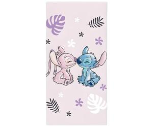 BrandMac Telo da spiaggia e da bagno, 70 x 140 cm, 100% cotone, morbido e assorbente, per bambini, asciugamano ufficiale, ideale per spiaggia, bagno e piscina (Stitch & Angel)