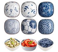Brandname Set di Ciotole per Salsa in Ceramica: Set da 6 Ciotole Versatili, Utilizzate per Antipasti e Snack (9,2 x 4,2 cm/Blu)