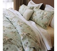 Brandream - Set di biancheria da letto con copripiumino e federe, con stampa floreale in stile francese, stile asiatico, stile cinese, peonia, fiori di albero, rami multicolore (queen, verde menta)