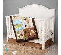 Brandream - Set di biancheria da letto per bambini, motivo giraffa, con animali della giungla