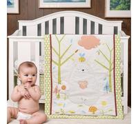 Brandream Woodland Bear - Set di biancheria da letto per bambini con animali, 3 pezzi, 100% cotone
