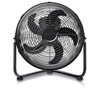Brandson - Macchina del Vento - L’Originale Ventilatore da Pavimento - Diametro 30cm - 3 Velocitá - 48 W di Potenza Max - Molto Potente - Tutto in Metallo Total Black - Nero Opaco