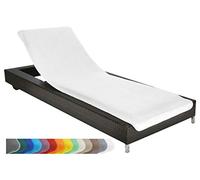 Brandsseller Copertura per Lettino 75x200 cm - Fodera in Spugna protettiva, Asciugamano in Cotone 100%, lavabile, antiscivolo, certificato Oeko-Tex - Bianco