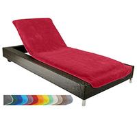 Brandsseller Copertura per Lettino 75x200 cm - Fodera in Spugna protettiva, Asciugamano in Cotone 100%, lavabile, antiscivolo, certificato Oeko-Tex - Rosso