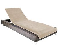 Brandsseller Copertura per Lettino 75x200 cm - Fodera in Spugna protettiva, Asciugamano in Cotone 100%, lavabile, antiscivolo, certificato Oeko-Tex - Taupe/Grigio