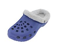 Brandsseller, pantofole foderate per il giardino o per la casa in blu/grigio, nelle taglie 36 fino a 45, Blu (blu/grigio), 42 EU