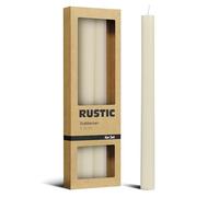 Brandsseller Set 4 candele da tavola 2x25 cm - in paraffina colorata - lunga durata (6h) - eleganti candele a bastoncino per decorazione tavola, Natale e feste - compatibili portacandele - Crema