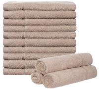 Brandsseller Set di 10 Asciugamani per Ospiti 30 x 50 cm Salviette in Spugna con Appendino Cotone 450 g/m² Bagno Casa - Sabbia