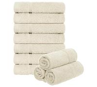 Brandsseller Set di 10 Asciugamani per Ospiti 30 x 50 cm Salviette in Spugna con Appendino Cotone 450 g/m² Bagno Casa - Ecru