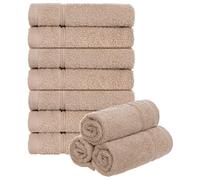 Brandsseller Set di 10 Asciugamani per Sapone 30 x 30 cm Asciugamano in Spugna per Ospiti con Gancio Cotone 470 g/m² Bagno Casa - Sabbia
