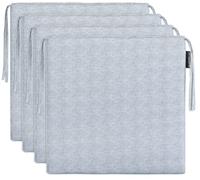 Brandsseller Set di 4 Cuscini da Seduta 40x40 cm con effetto cangiante - Cuscini comodi per sedia con lacci e rivestimento sfoderabile - Imbottitura decorativa per interno ed esterno - Grigio